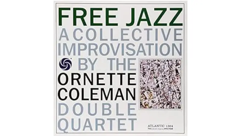 La copertina di Free Jazz con, nel riquadro, un'opera di Pollock