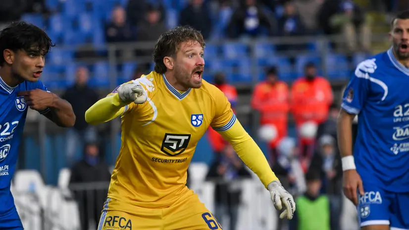 Stefano Gori, portiere dell'Union Brescia - Foto New Reporter © www.giornaledibrescia.it