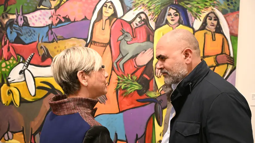 La sindaca Castelletti e l'ex consigliere Ashkar - Foto Christian Penocchio/Comune di Brescia