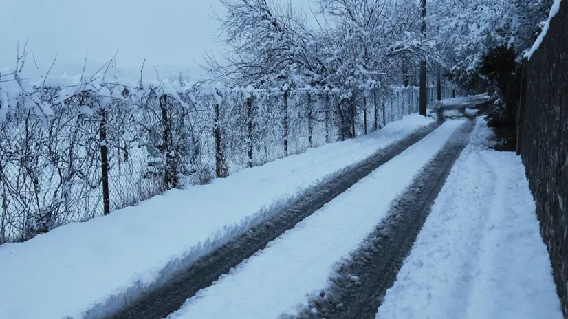 Uno scorcio di Mompiano dopo la nevicata del 6 febbraio 2015 - © www.giornaledibrescia.it