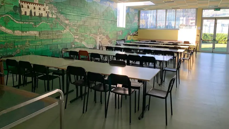 La mensa della scuola a Casaglio