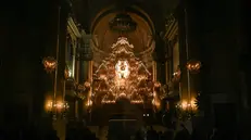 CRONACA CASTENEDOLO PARROCCHIA DI SAN BARTOLOMEO APOSTOLO 150 ANNI DEI TRIDUI VESPRI NELLA FOTO FUNZIONE DEI VESPRI 20/02/2022 newreporter©favretto