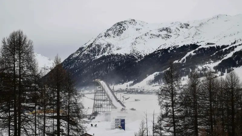 La rampa per il big air - Foto Ansa/Stefano Rellandini/Afp © www.giornaledibrescia.it