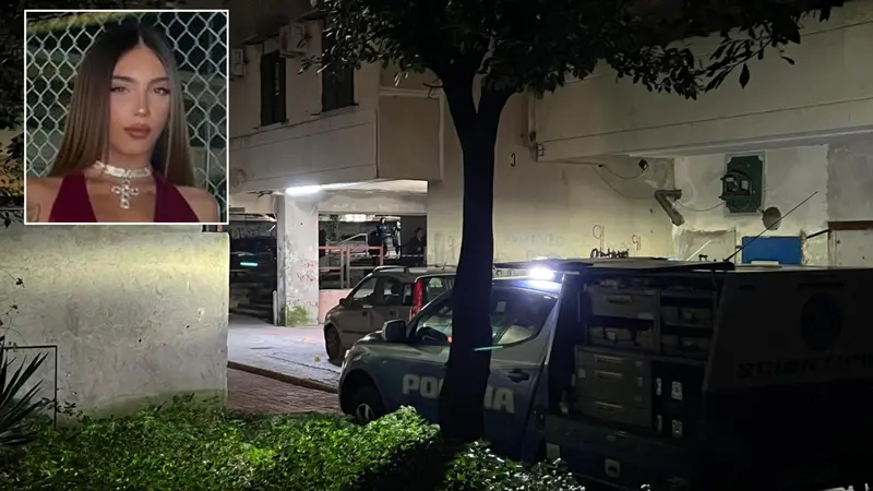 La Polizia di Stato sul luogo dell'omicidio, in alto a sinistra la vittima - Foto Ansa © www.giornaledibrescia.it