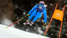 Giovanni Franzoni durante la cronometrata - Foto Epa/Michael Buholzer © www.giornaledibrescia.it