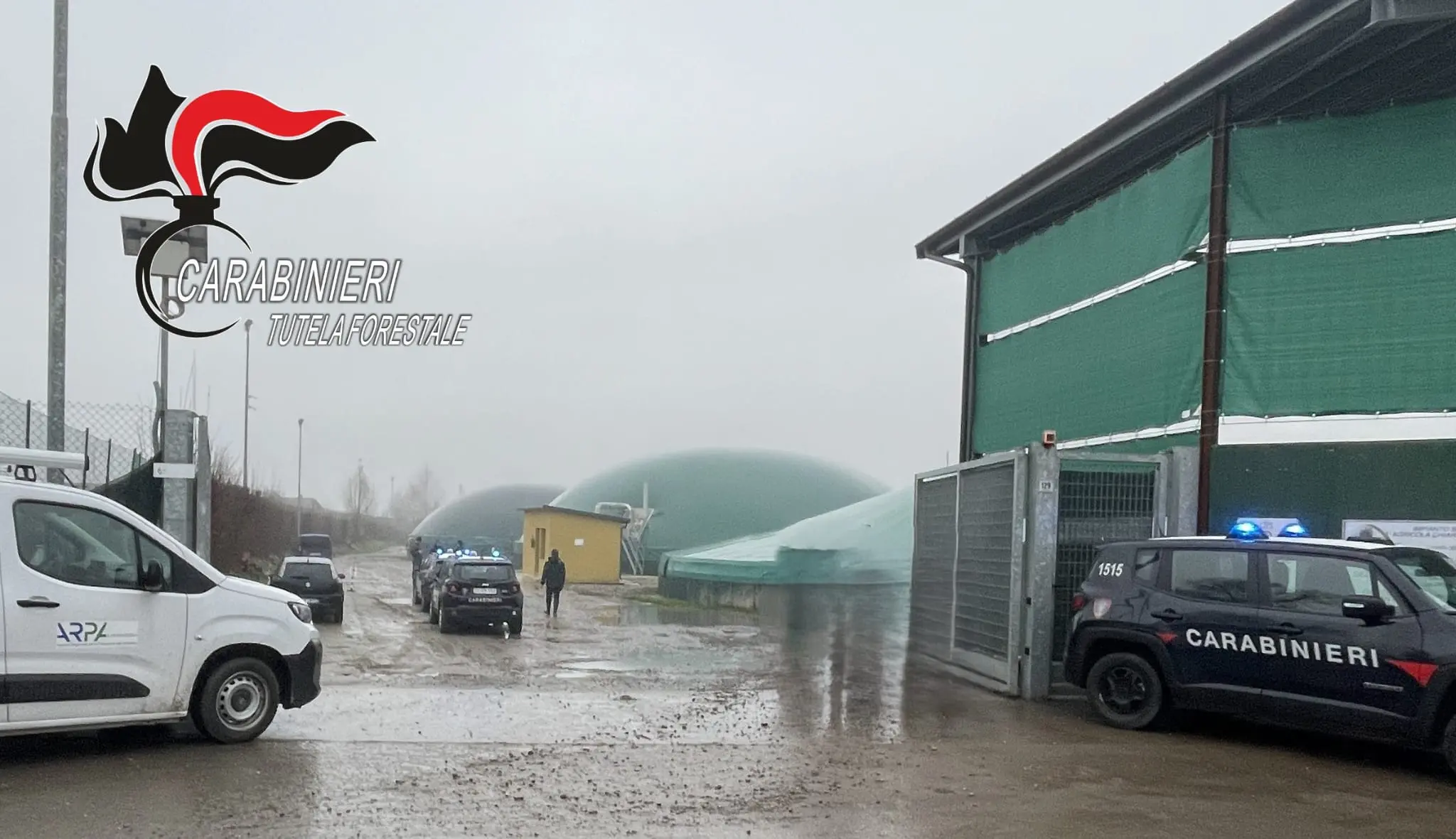 L'impianto di biogas sequestrato a Chiari