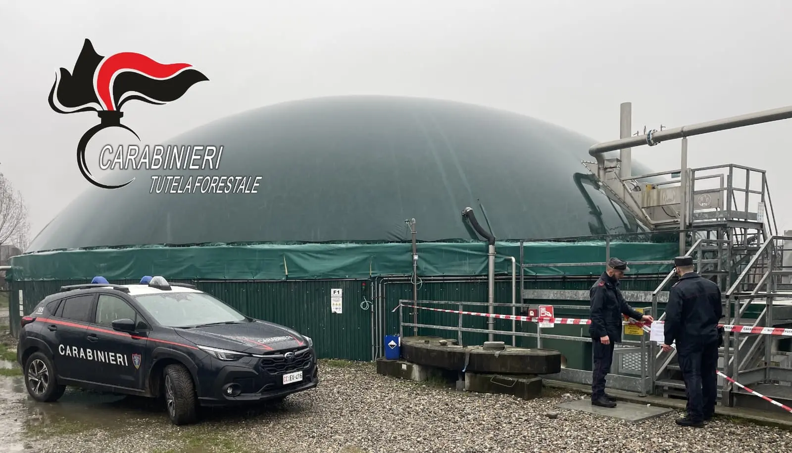 L'impianto di biogas sequestrato a Chiari