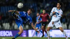 Balestrero in azione contro il Novara - Foto New Reporter Comincini © www.giornaledibrescia.it