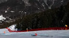 Giovanni Franzoni durante una discesa di prova giovedì 5 febbraio - Foto Ansa © www.giornaledibrescia.it