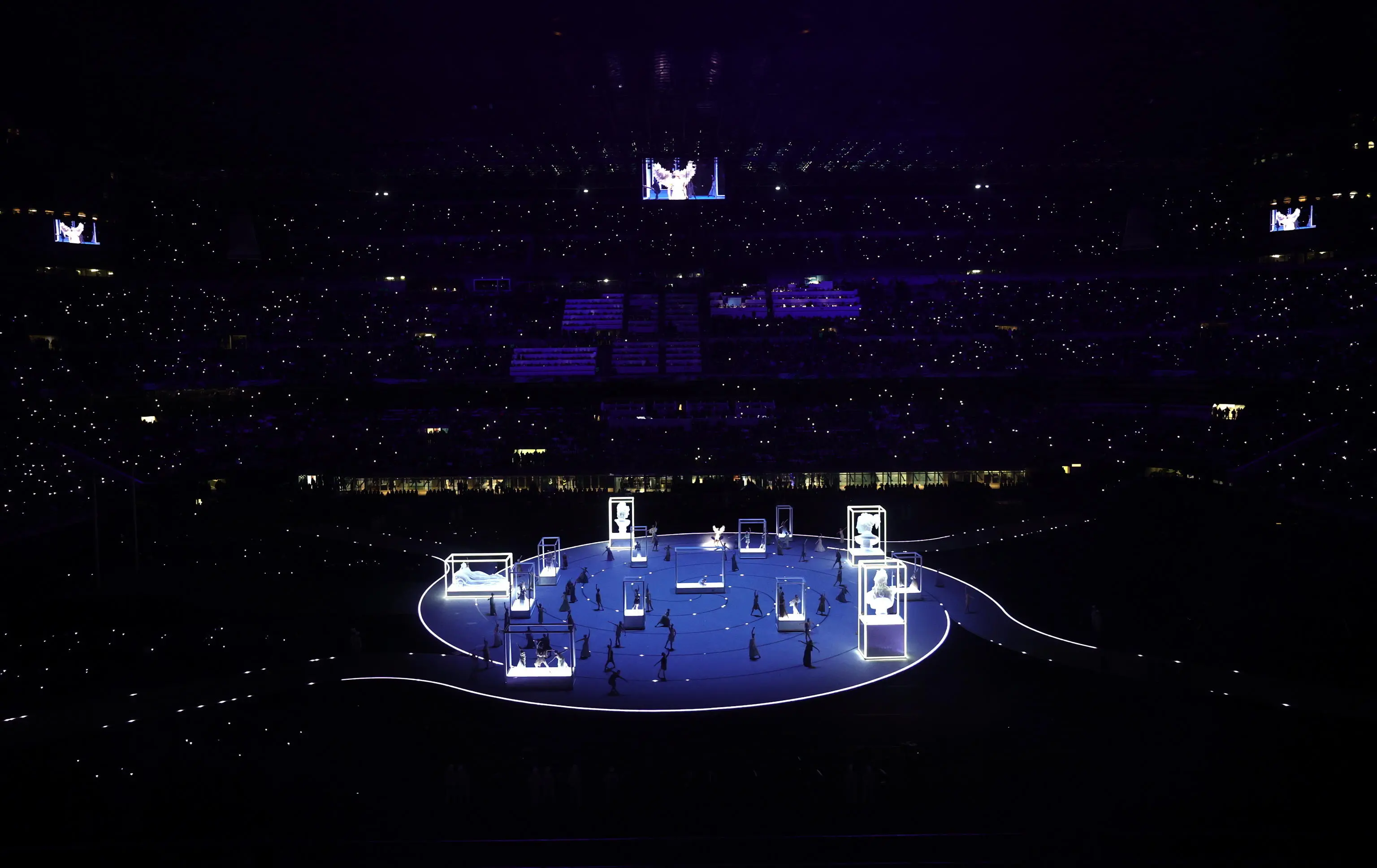 epa12709884 A performance during the Opening Ceremony of the Milano Cortina 2026 Winter Olympic Games, in Milan, Italy, 06 February 2026. EPA/TERESA SUAREZ