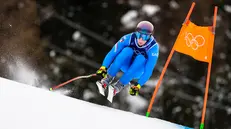 Giovanni Franzoni durante le prove a Bormio - Foto Ansa © www.giornaledibrescia.it