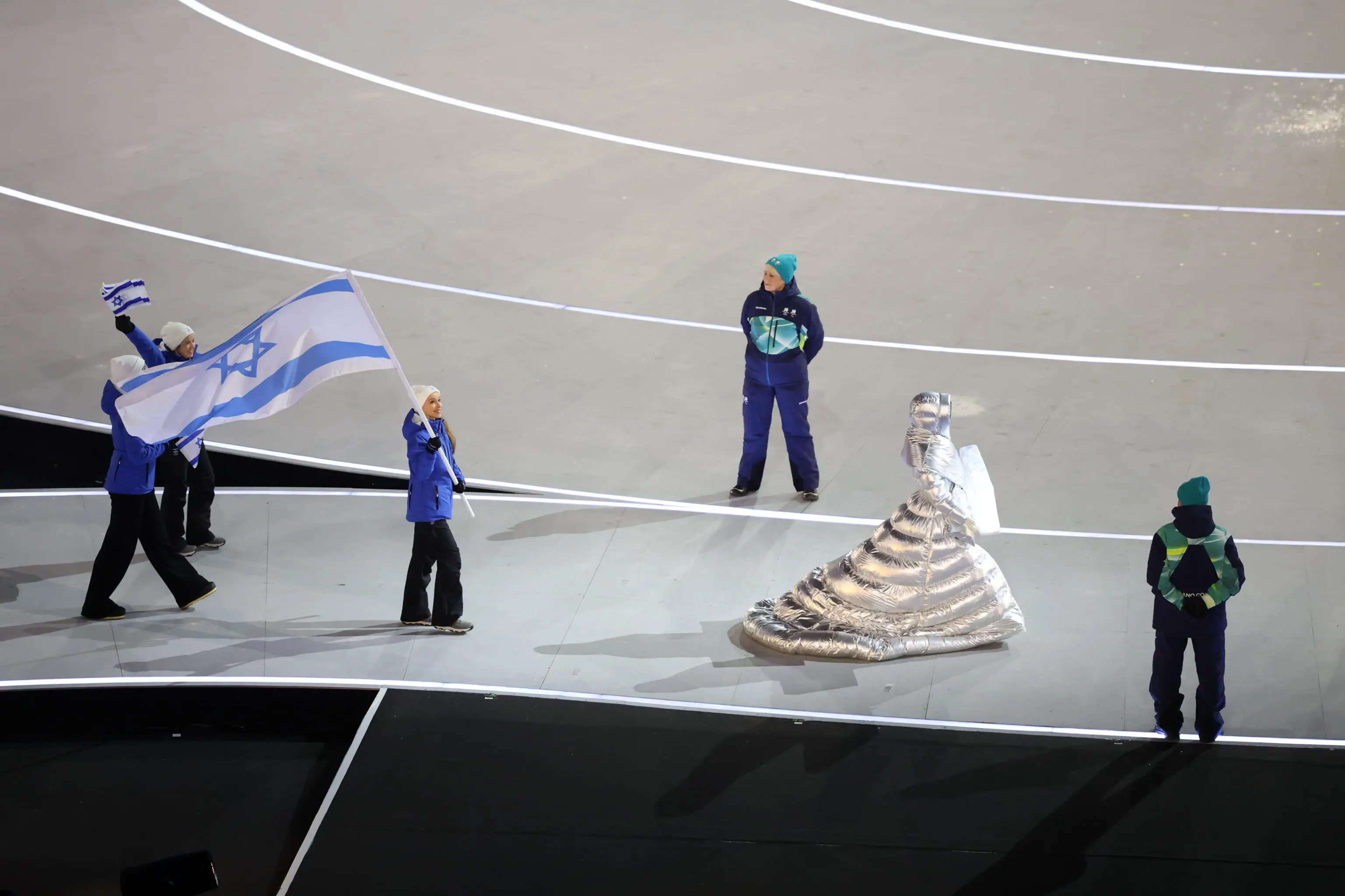 epa12710667 The delegation of Israel arrives during the Opening Ceremony of the Milano Cortina 2026 Winter Olympic Games, in Milan, Italy, 06 February 2026. EPA/FAZRY ISMAIL