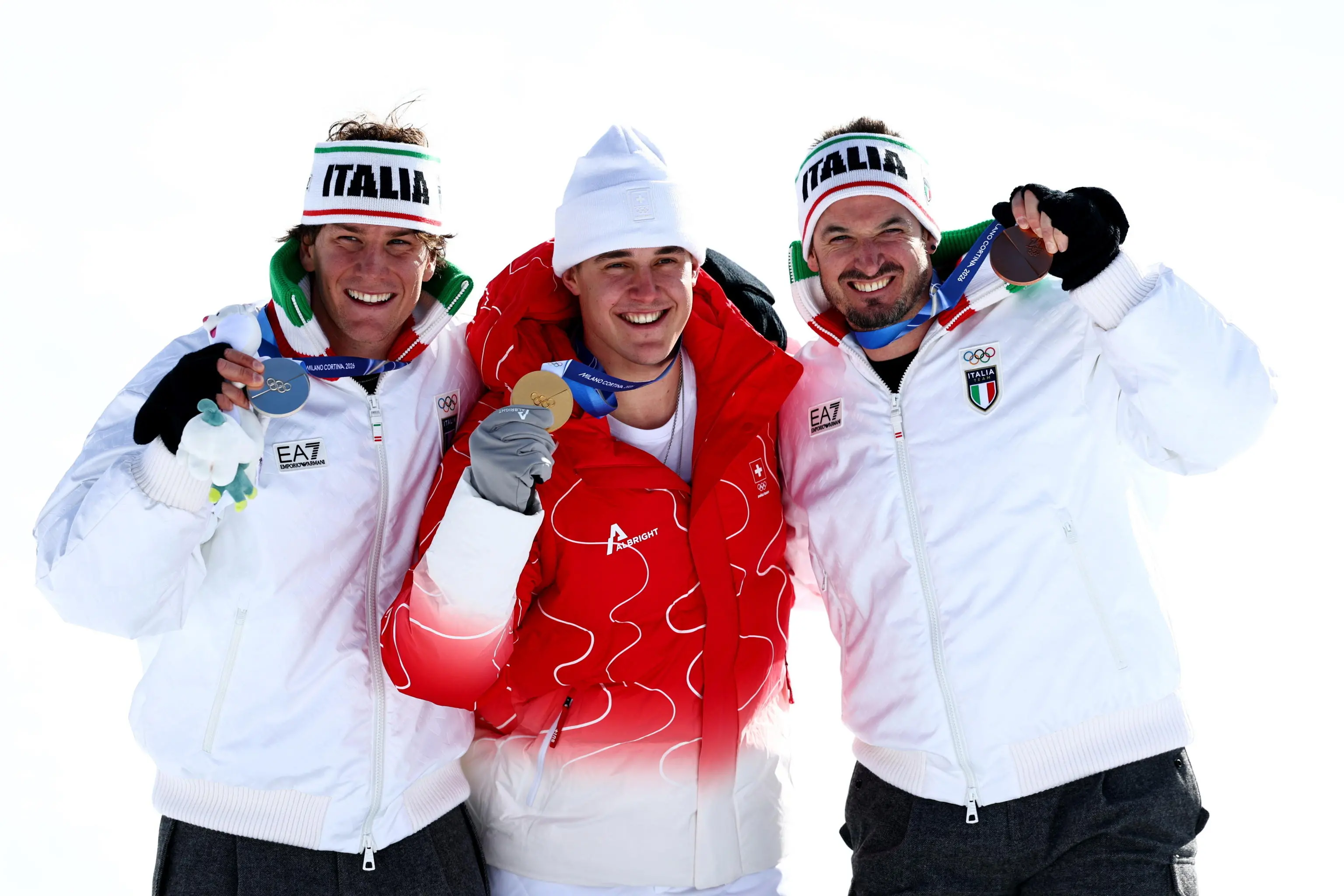 Olimpiadi di Milano-Cortina, il podio con Franzoni