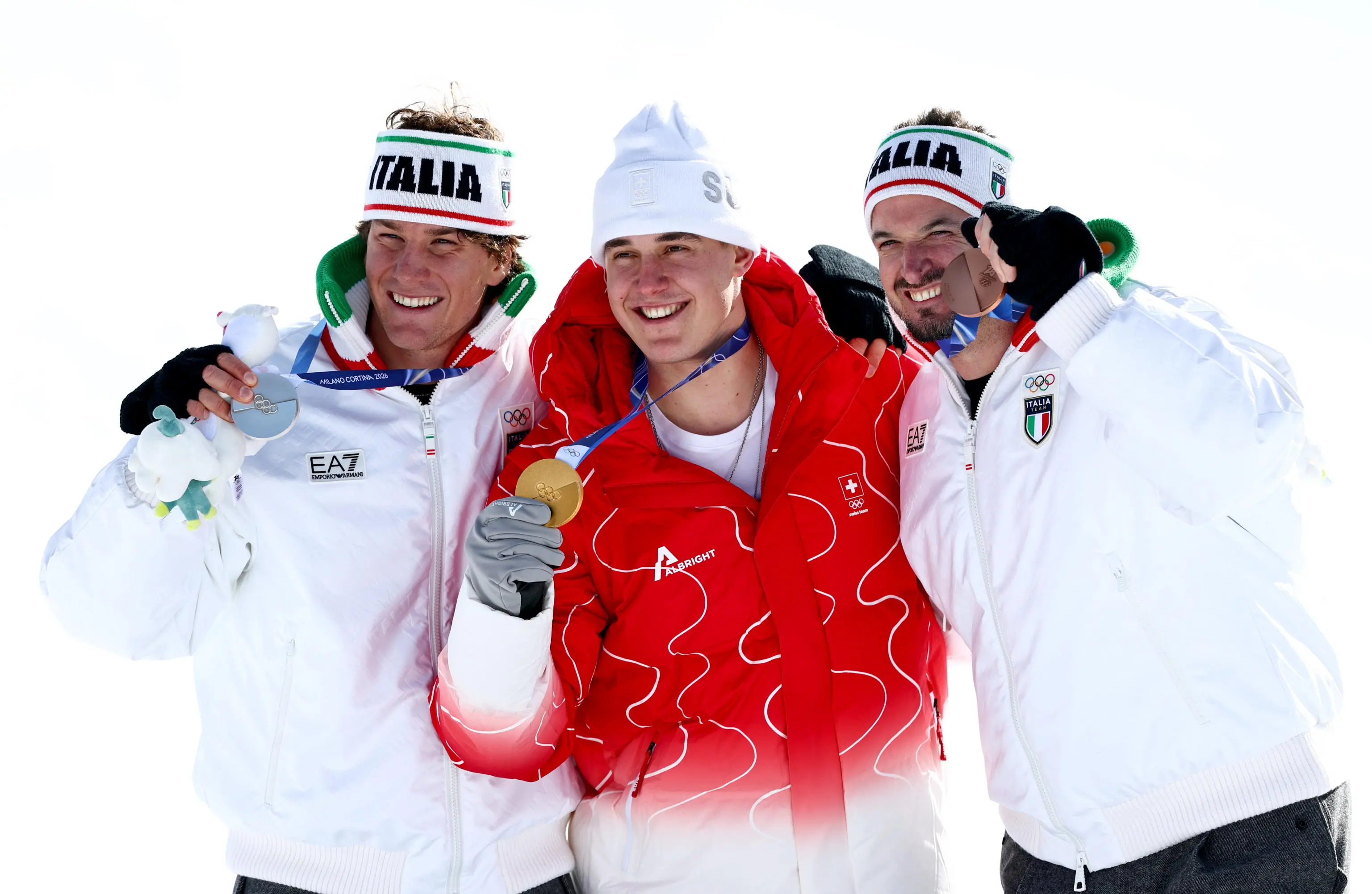 Olimpiadi di Milano-Cortina, il podio con Franzoni