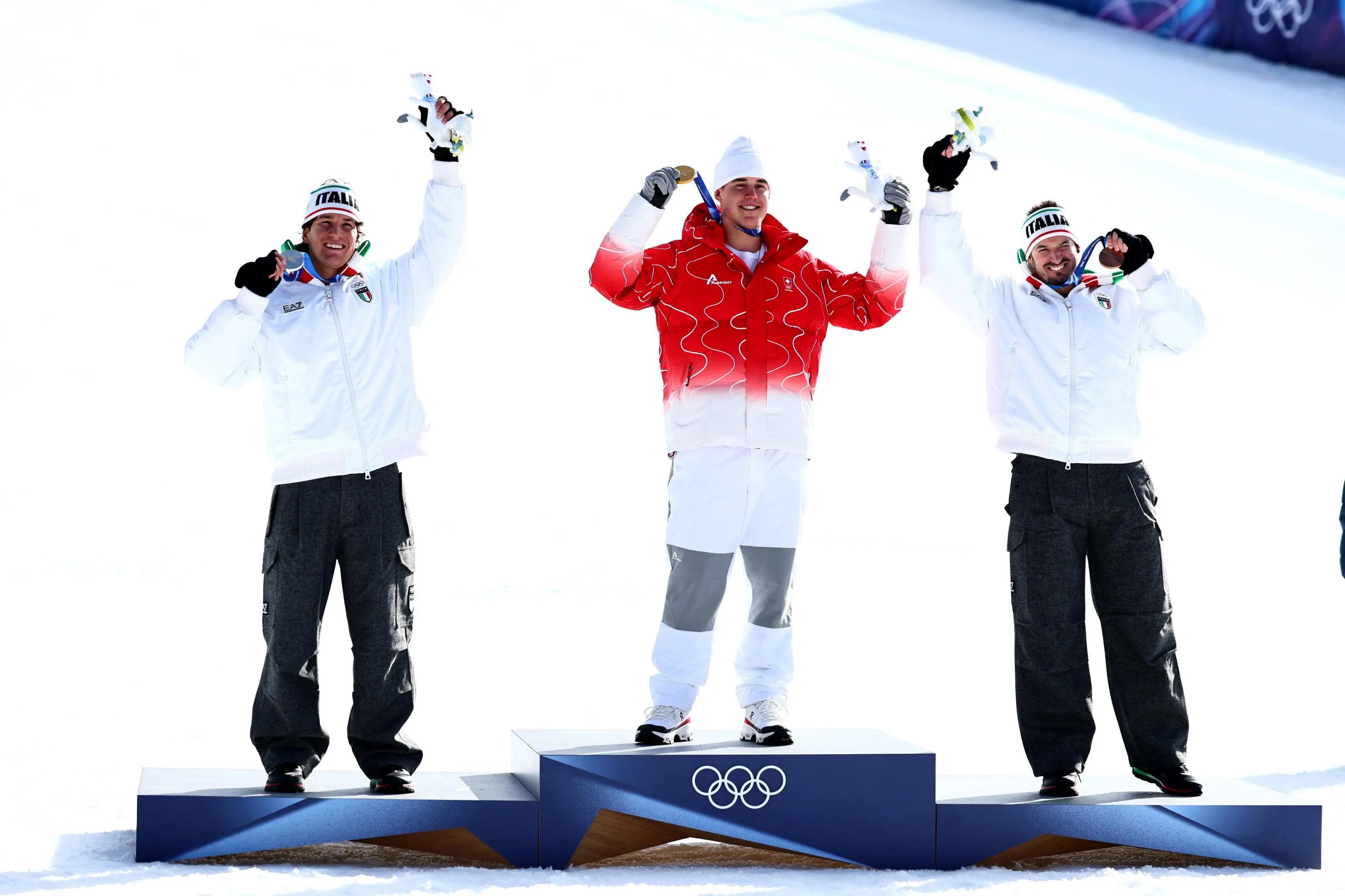 Olimpiadi di Milano-Cortina, il podio con Franzoni