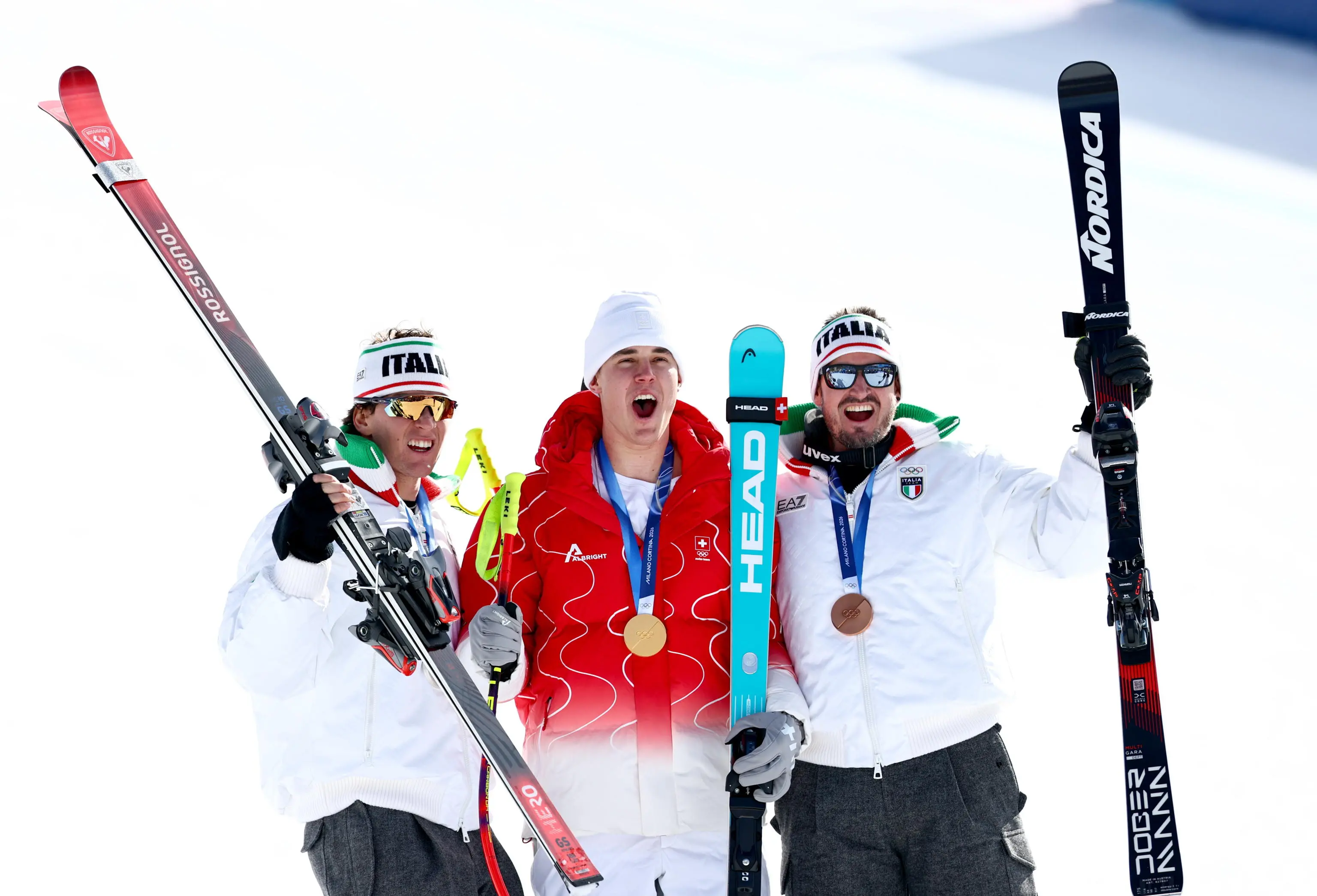 Olimpiadi di Milano-Cortina, il podio con Franzoni