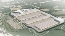 Una proiezione di come sarà il polo logistico Esselunga all'ex Stefana di Ospitaletto - © www.giornaledibrescia.it