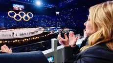 Giorgia Meloni alla cerimonia di apertura dei Giochi olimpici - Ansa © www.giornaledibrescia.it