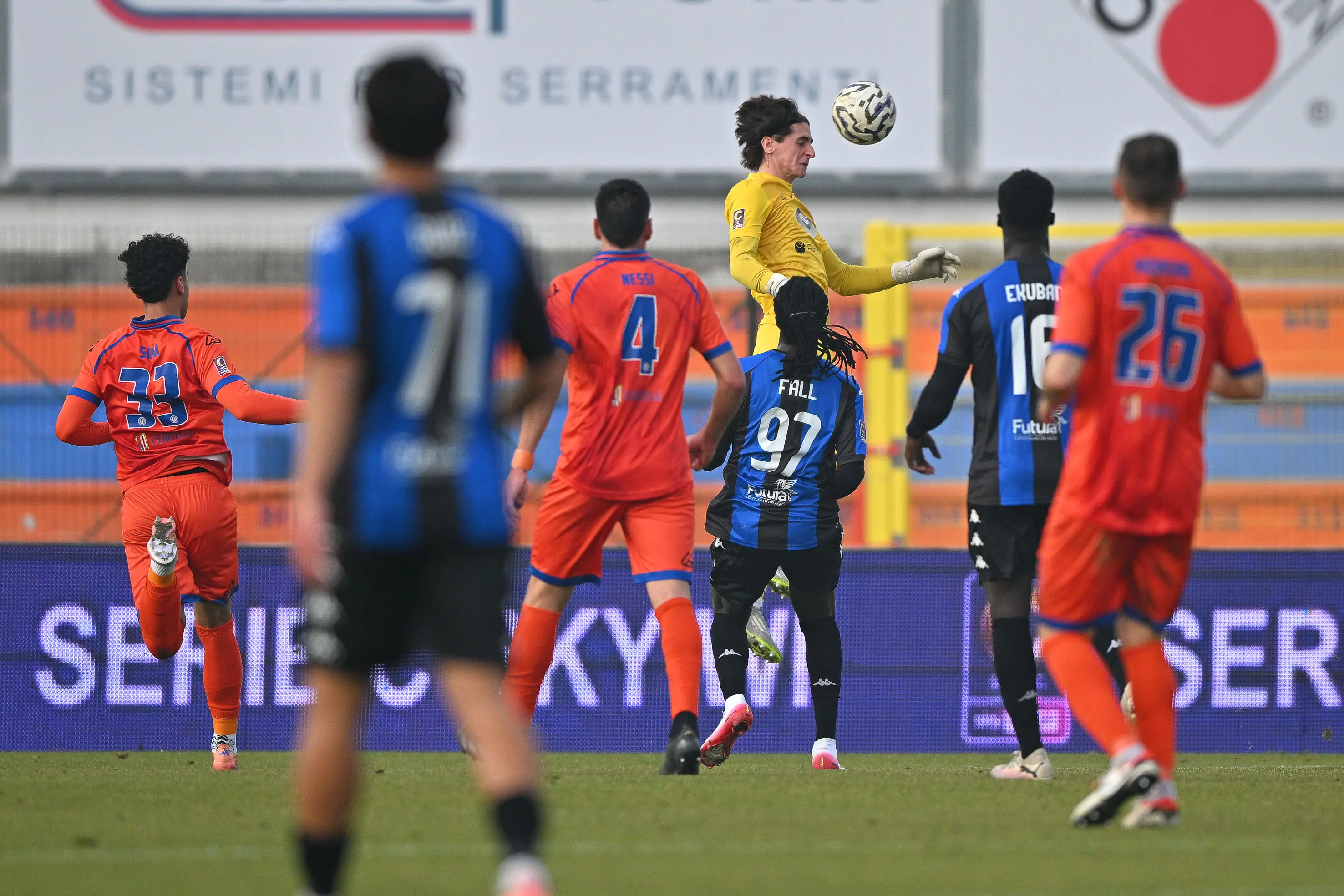 Sport Calcio Serie C Campionato stadio Gino Corioni AC Ospitaletto - Renate nella foto uscita di testa Luca Sonzogni (Ospitaletto Franciacorta) 08/02/2026 Biasi@newreporter