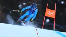 Giovanni Franzoni impegnato nella discesa per la combinata a squadre