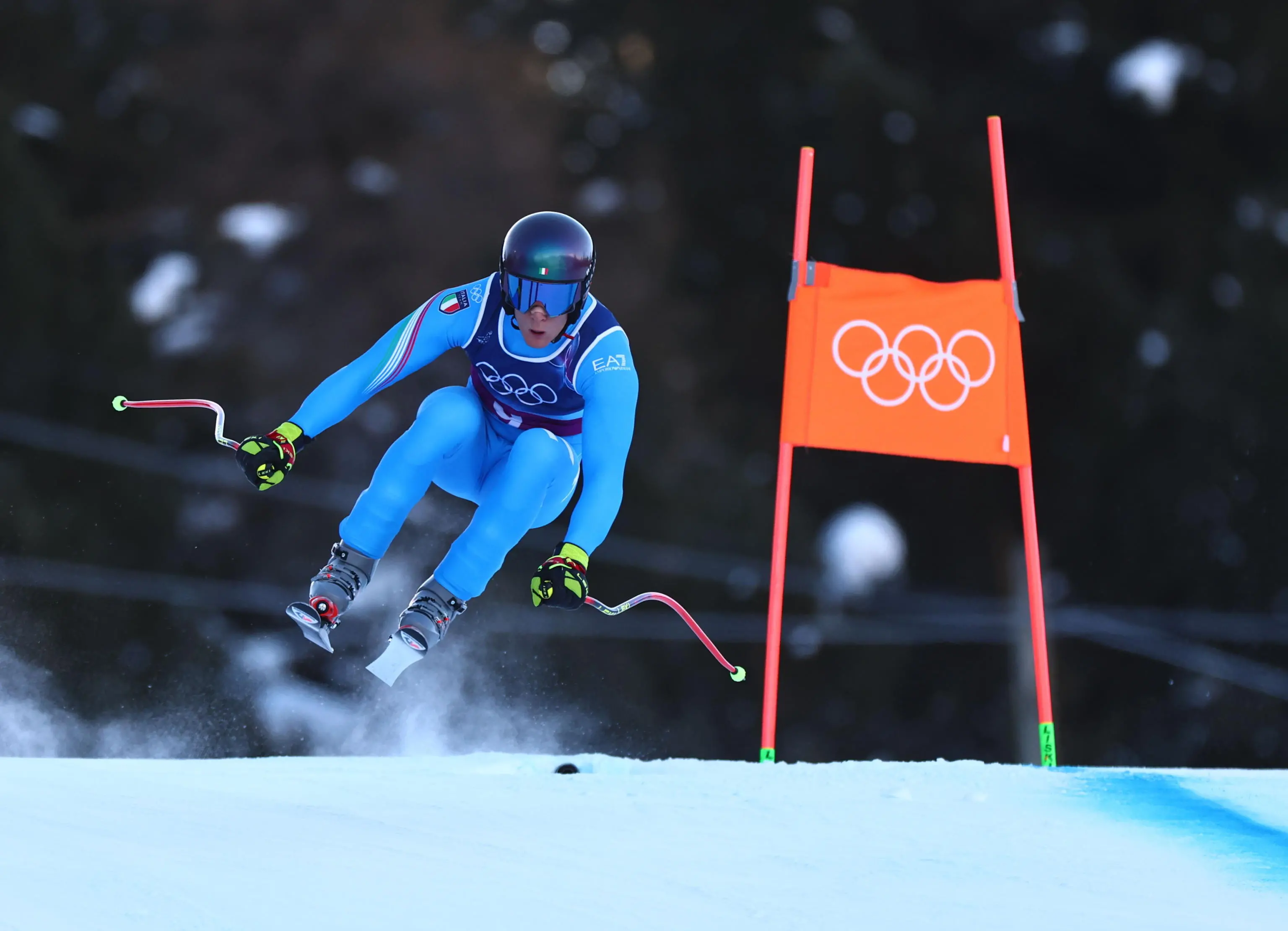 Giovanni Franzoni impegnato nella discesa per la combinata a squadre