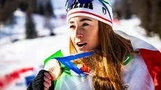 Sofia Goggia con la medaglia di bronzo - Ansa © www.giornaledibrescia.it