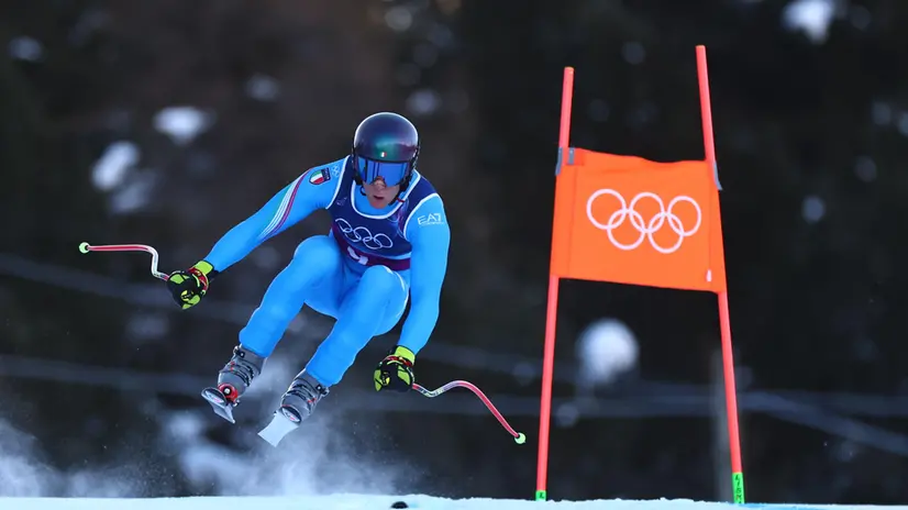 Franzoni durante la Combinata - Foto Ansa/Epa/Anna Szilagyi © www.giornaledibrescia.it