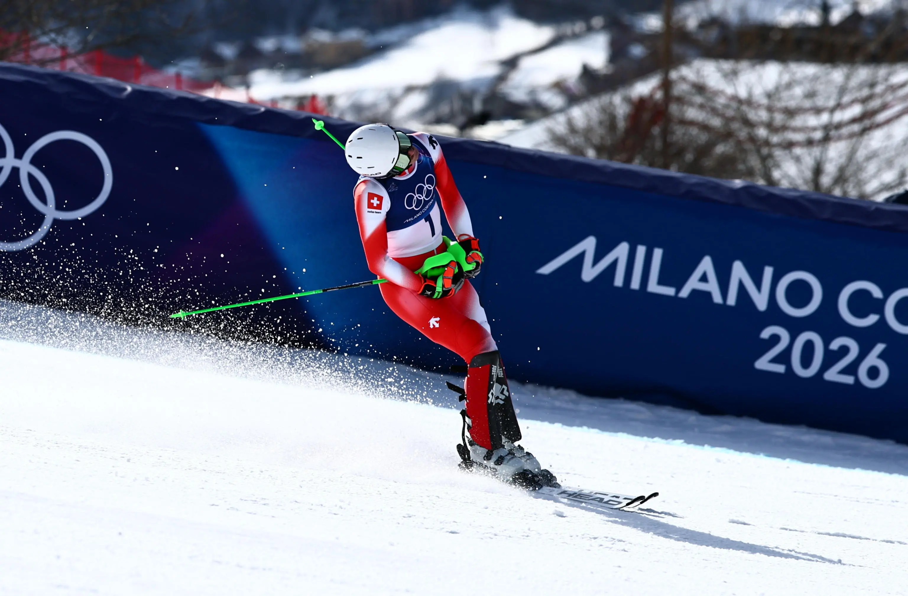 Combinata a squadre, gli atleti impegnati nello slalom