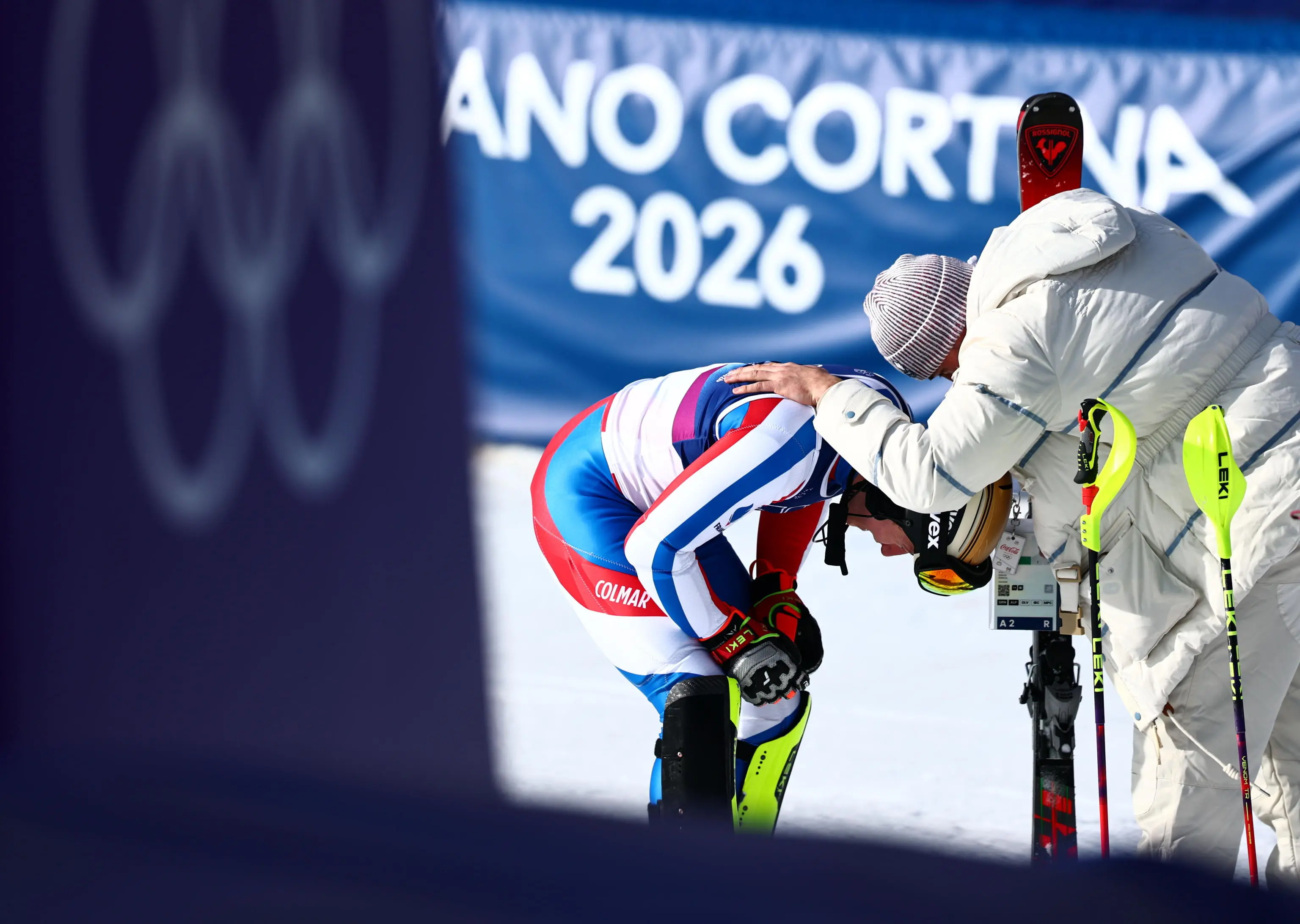 Combinata a squadre, gli atleti impegnati nello slalom