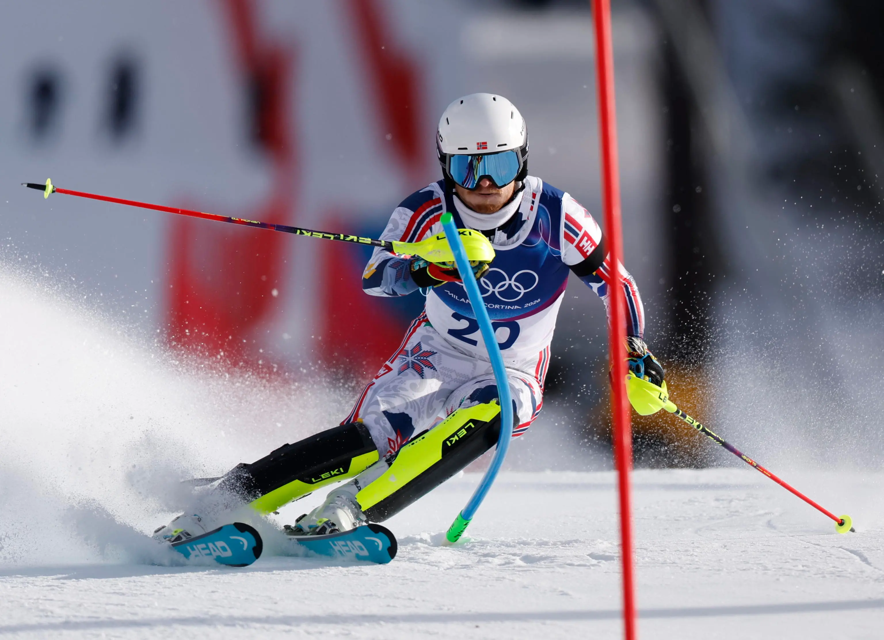 Combinata a squadre, gli atleti impegnati nello slalom