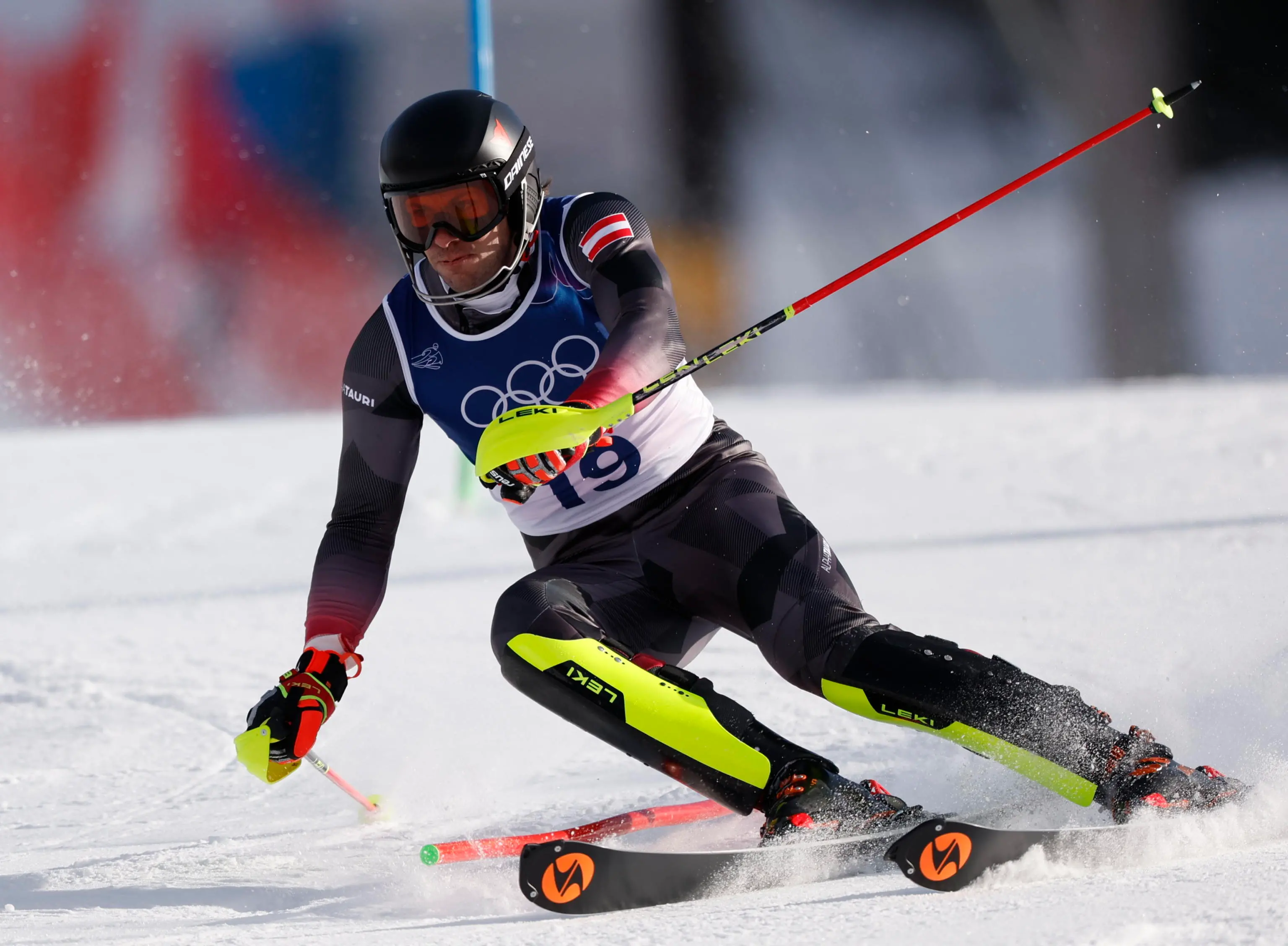 Combinata a squadre, gli atleti impegnati nello slalom