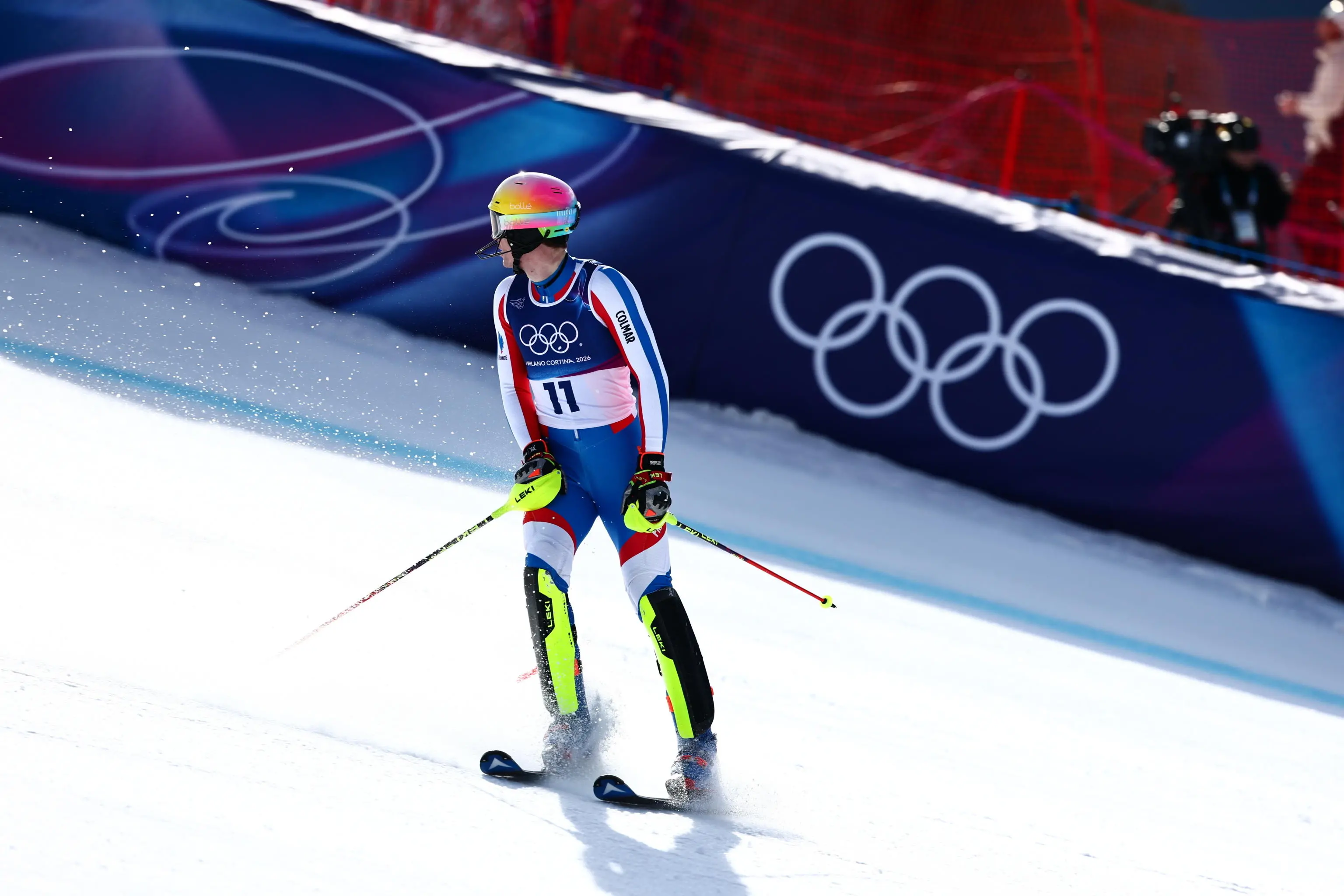 Combinata a squadre, gli atleti impegnati nello slalom