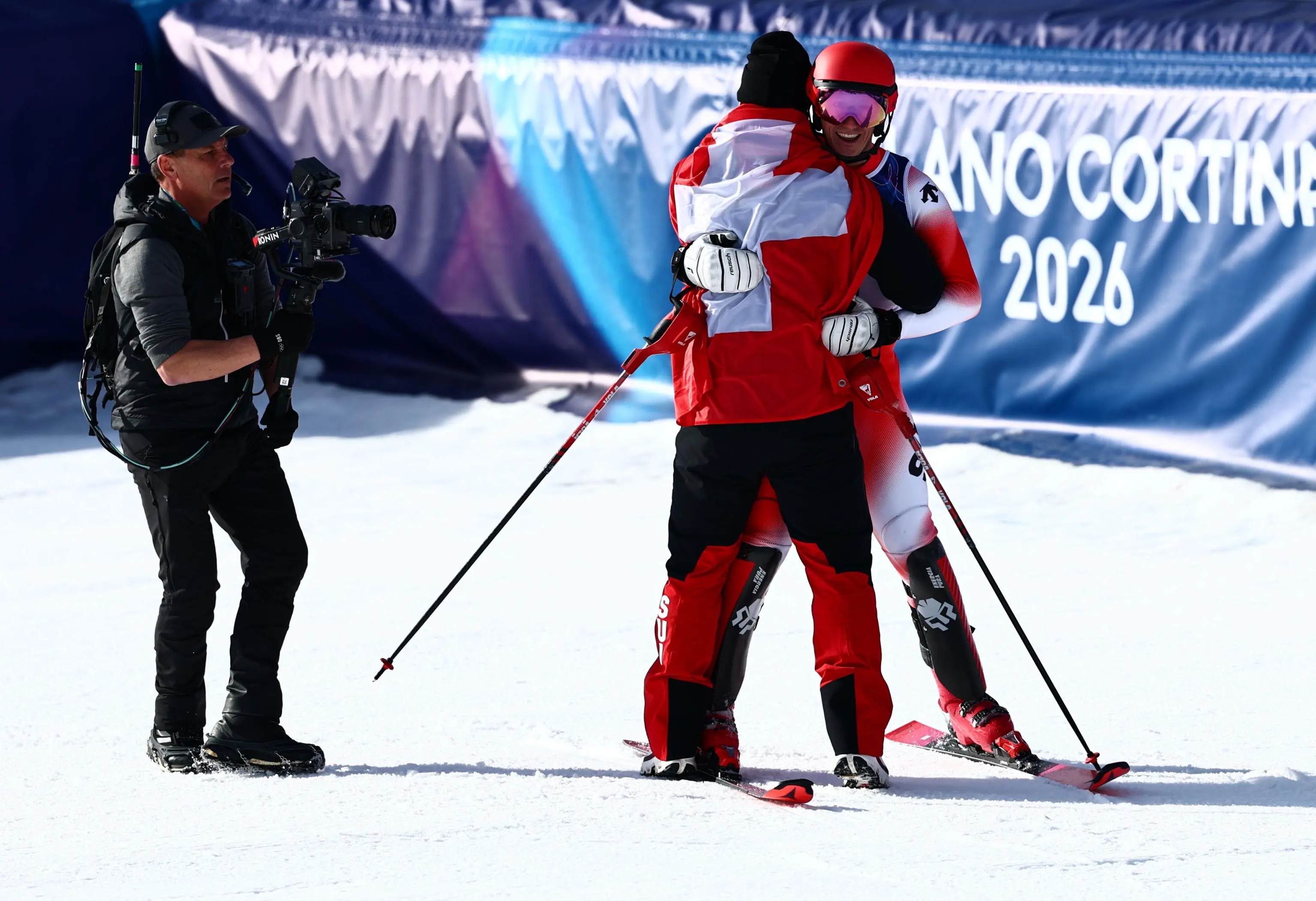 Combinata a squadre, gli atleti impegnati nello slalom