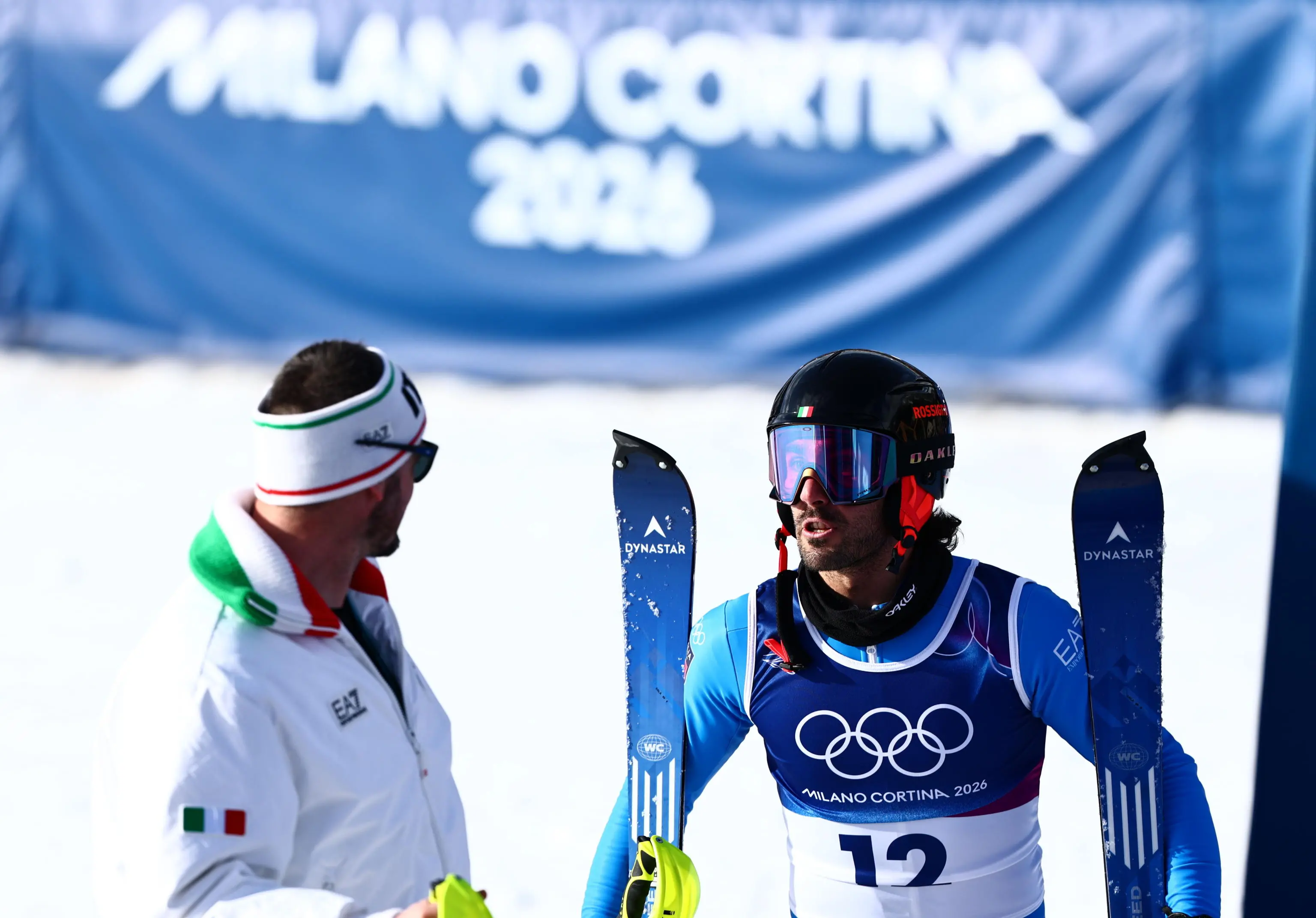 Combinata a squadre, gli atleti impegnati nello slalom