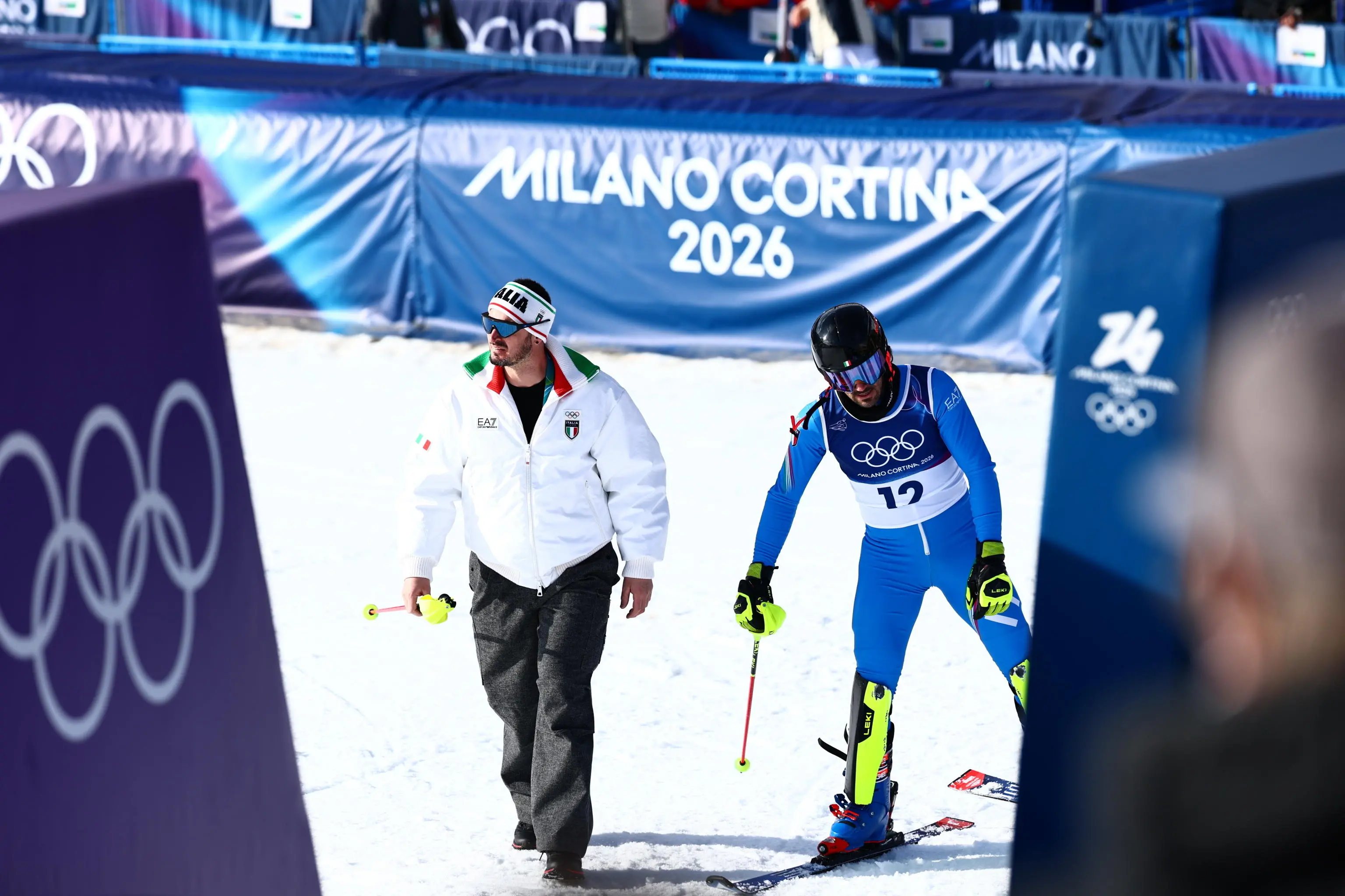 Combinata a squadre, gli atleti impegnati nello slalom