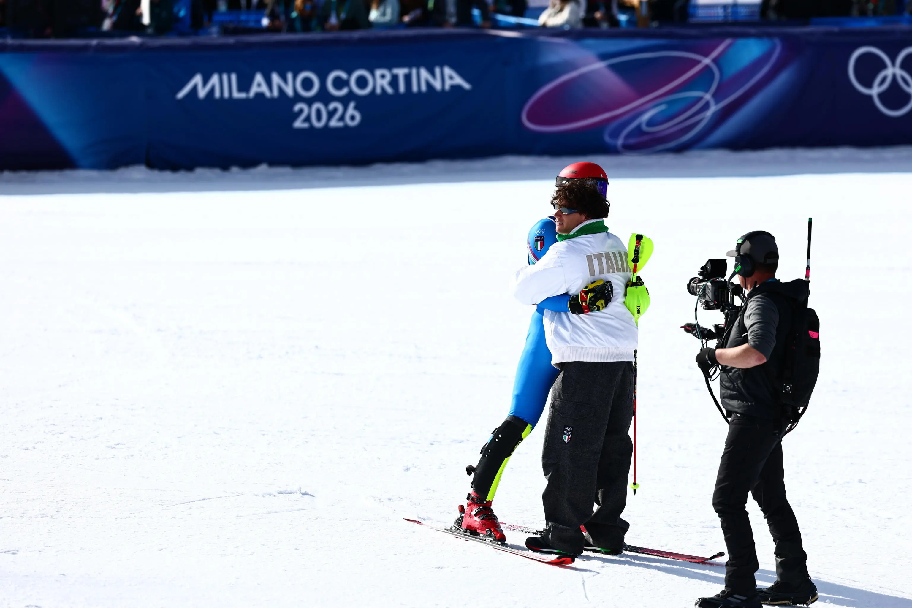 Combinata a squadre, gli atleti impegnati nello slalom