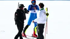 Combinata a squadre, gli atleti impegnati nello slalom