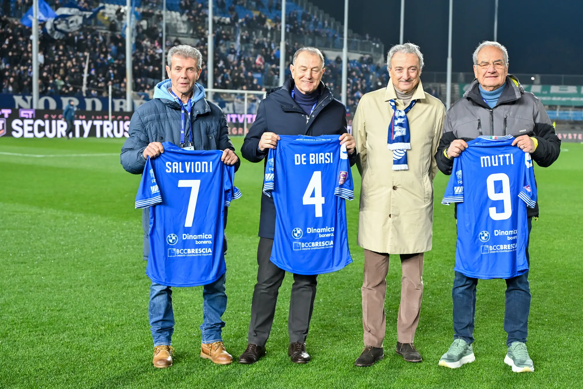 Brescia, l'omaggio a De Biasi, Mutti e Salvioni