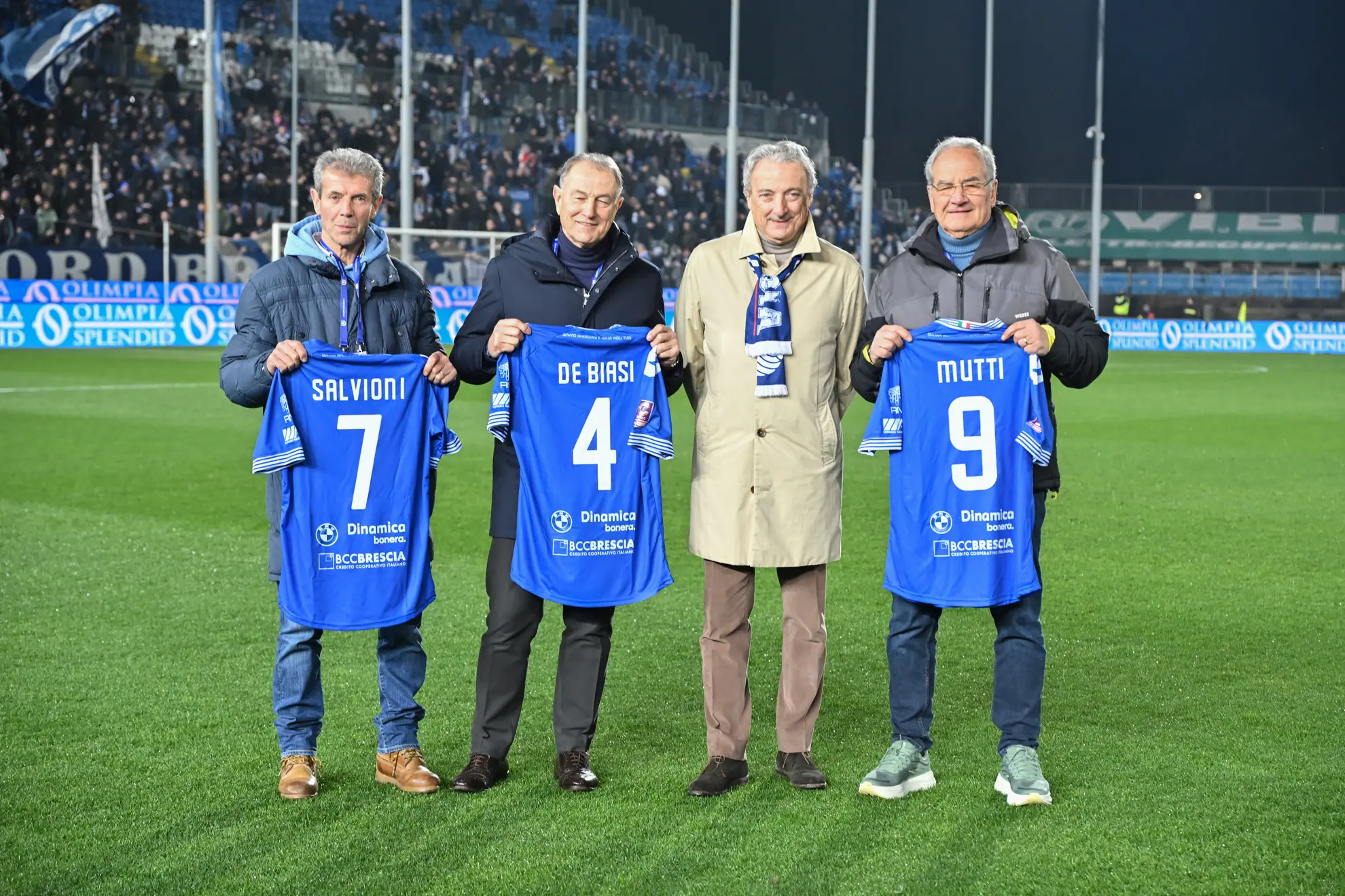 Brescia, l'omaggio a De Biasi, Mutti e Salvioni