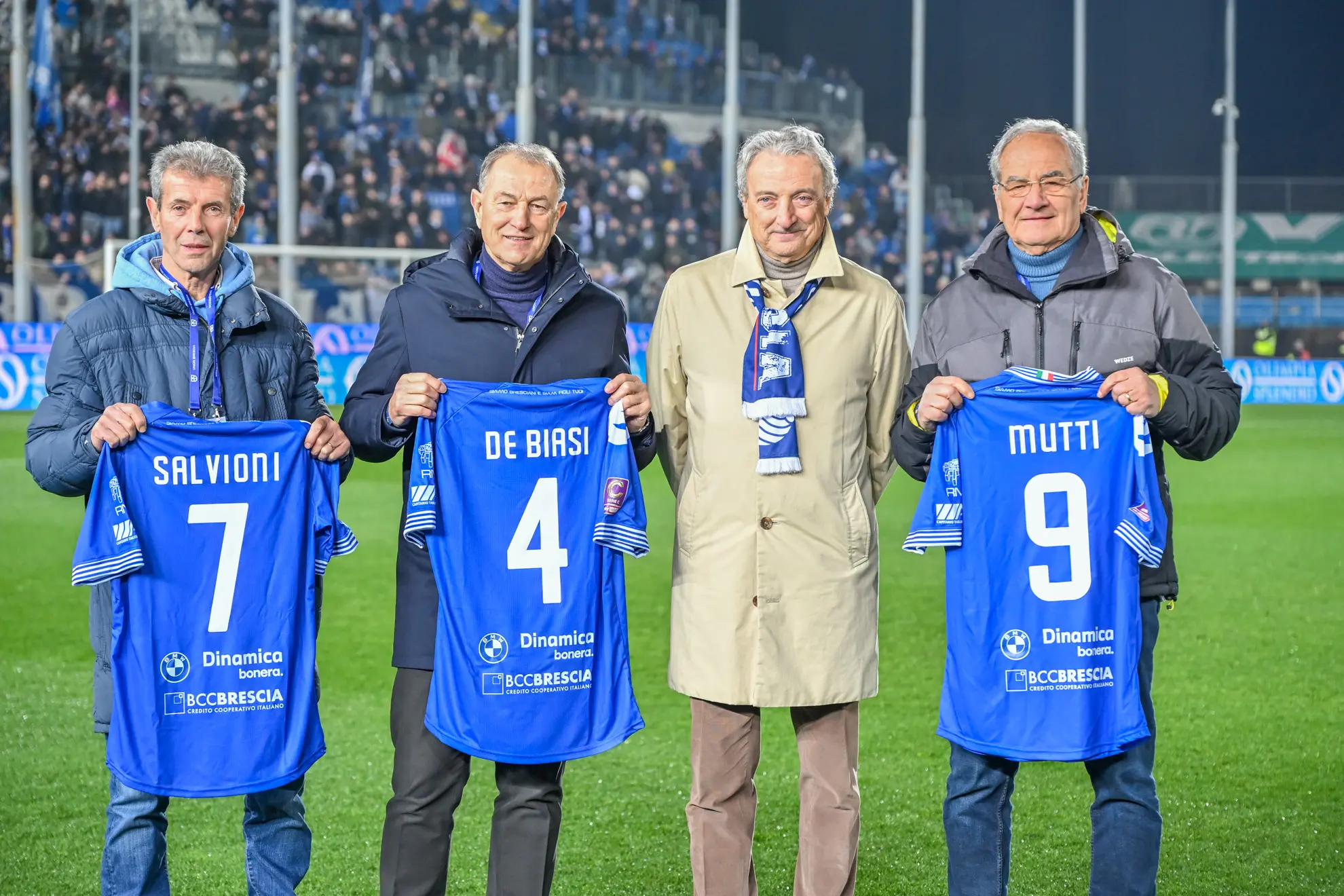 Brescia, l'omaggio a De Biasi, Mutti e Salvioni