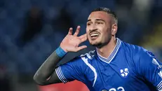 L'esultanza di Crespi - Foto New Reporter Comincini © www.giornaledibrescia.it