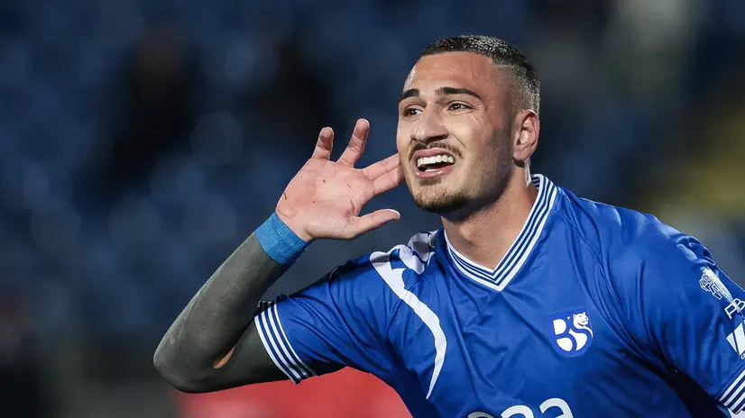 L'esultanza di Crespi - Foto New Reporter Comincini © www.giornaledibrescia.it