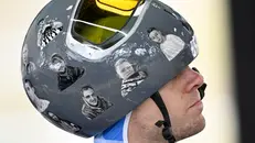 Il casco indossato da Heraskevych - Foto Epa/Daniel Dal Zennaro © www.giornaledibrescia.it