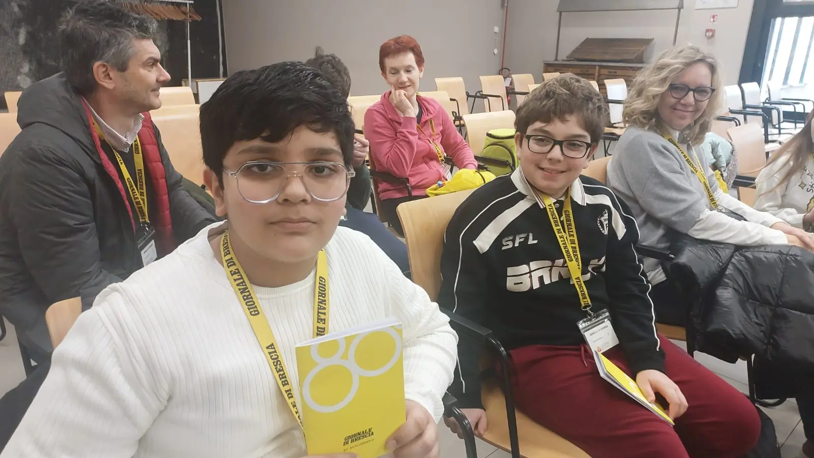 La classe quinta del Papa Giovanni Paolo II di Caino, in visita al GdB