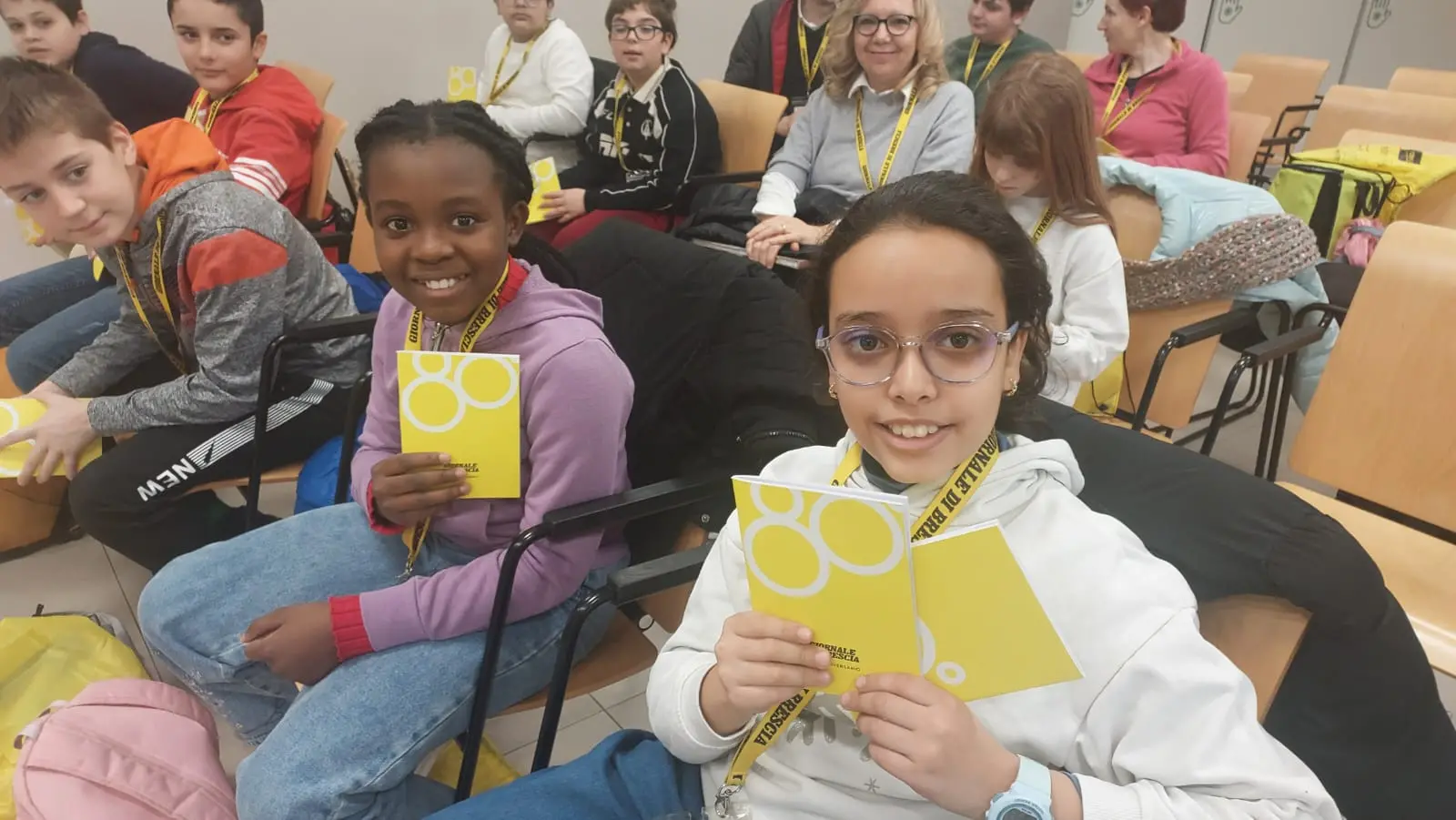 La classe quinta del Papa Giovanni Paolo II di Caino, in visita al GdB