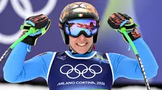 La gioia di Federica Brignone - Foto Epa/Jure Makovec © www.giornaledibrescia.it