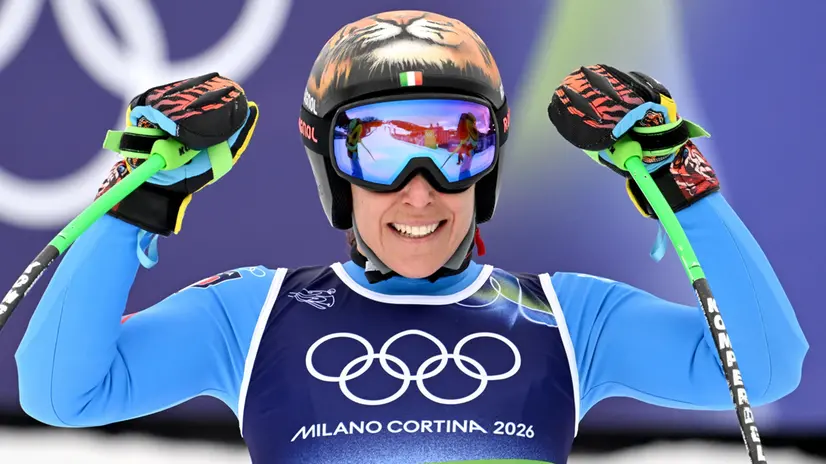 La gioia di Federica Brignone - Foto Epa/Jure Makovec © www.giornaledibrescia.it