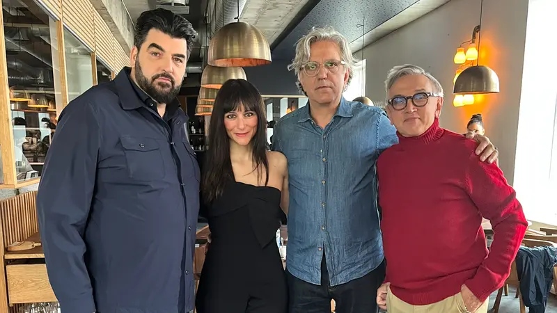 Annalisa Cavaleri con Antonino Cannavacciuolo, Giorgio Locatelli e Bruno Barbieri a MasterChef