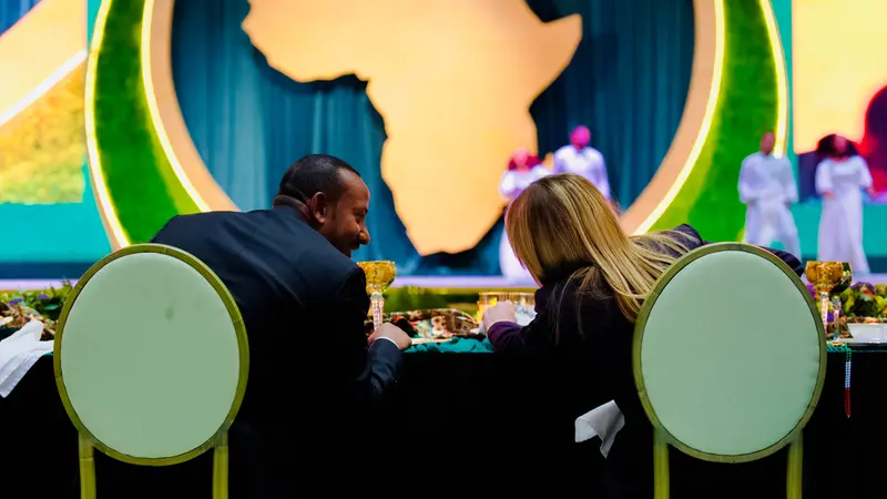 La premier Giorgia Meloni al secondo vertice Italia-Africa - Foto Ansa © www.giornaledibrescia.it