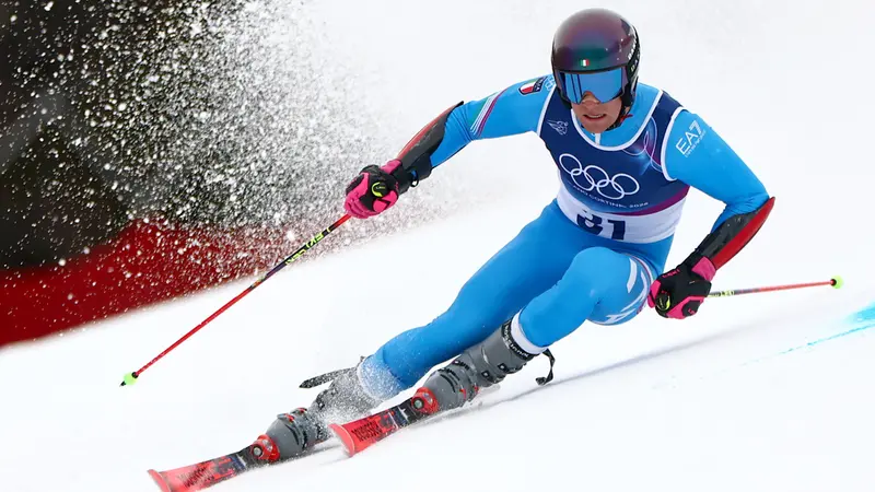 Giovanni Franzoni in azione nel gigante di Bormio - Foto Ansa © www.giornaledibrescia.it
